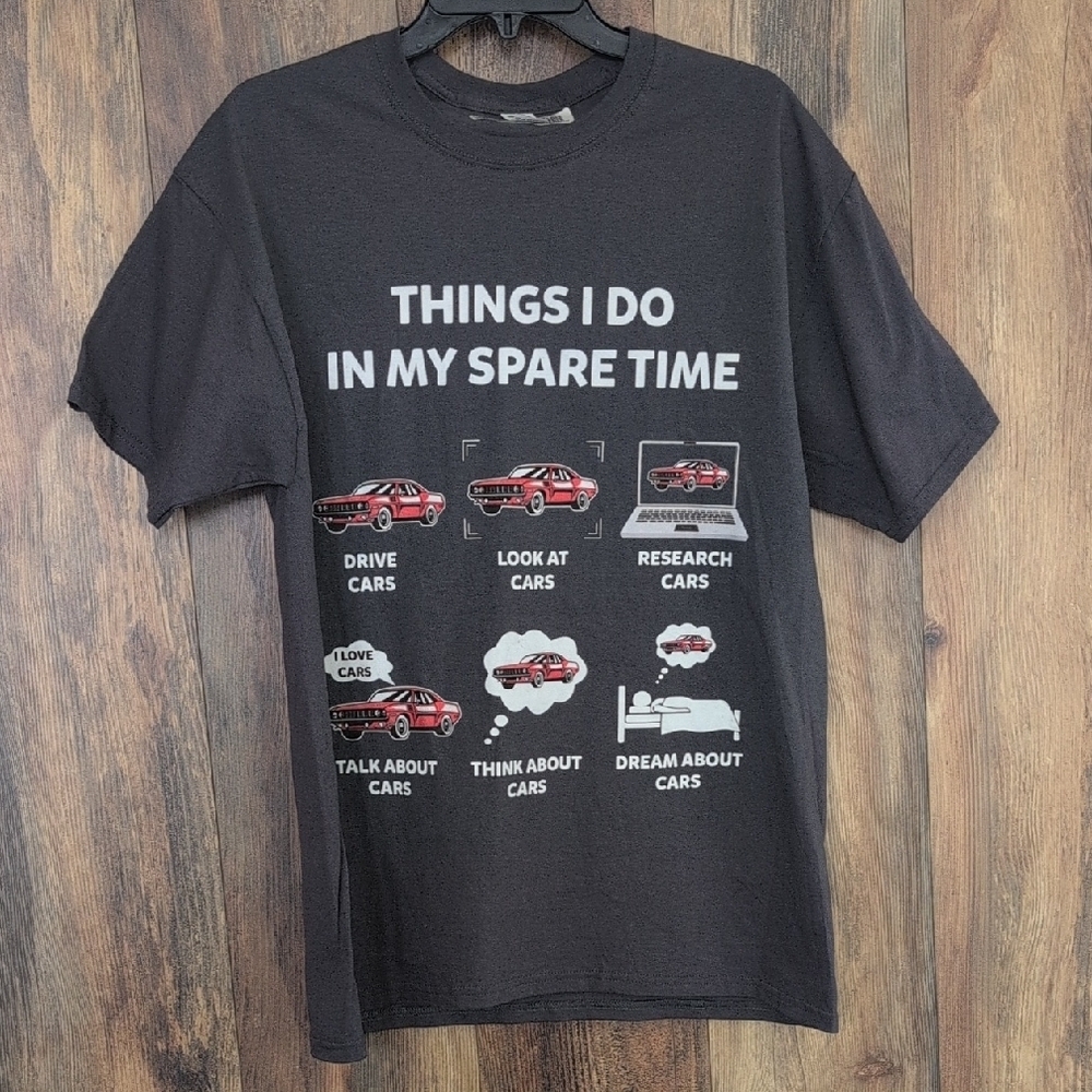Fruit of the Loom Men's Gray Car Enthusiest Tee T-shirt L